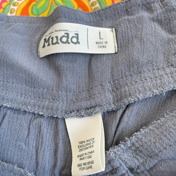Mudd Boho High Waisted Blue Pants Size Large - Picture 6 of 7